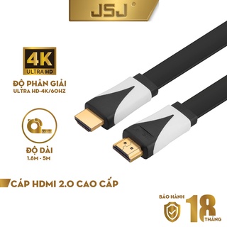 Combo 2 cáp hdmi 2.0 jsj jb-h600 dài 1.8m - 5m chất lượng hình ảnh sắc nét lên tới 4k, hỗ trợ 3d imax màn hình lớn
