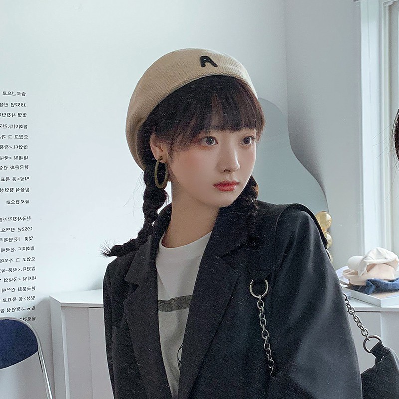 Mũ Beret Dệt Kim In Chữ Đơn Giản Thoáng Khí Thời Trang Xuân Hè Cho Học Sinh Nam Nữ