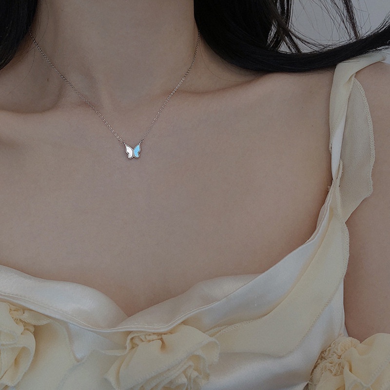 Dây chuyền hợp kim mặt hình bướm vỏ sò cá tính cho nữ