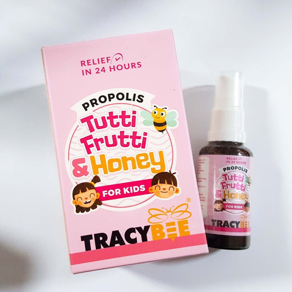 Keo Ong Xịt Giảm Viêm Họng Vị Trái Cây Cho Bé Từ 1 Tuổi Propolis Tutti Frutti & Honey Tracybee (30ml)