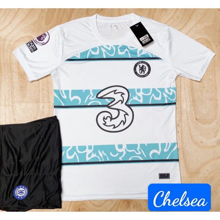 Mẫu quần áo bóng đá CLB Chelsea trắng sân khách hàng thun 2022 !