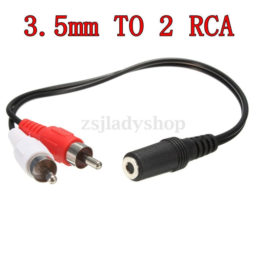 DÂY CHUYỂN TỪ LỖ CẮM 3.5 LY SANG 2 JACK RCA--âm thanh