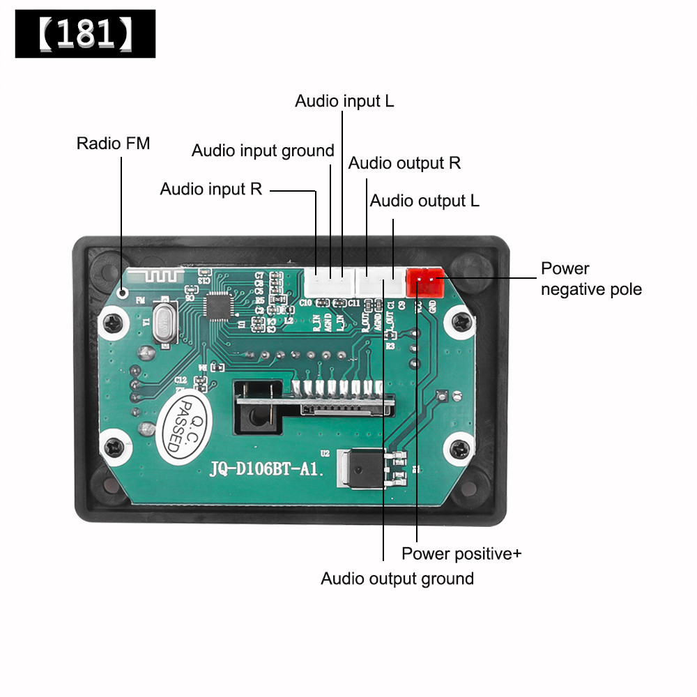 Bảng Mạch Giải Mã Âm Thanh Mp3 Mp5.0 Kết Nối Bluetooth Usb Fm Tf Cho Xe Hơi