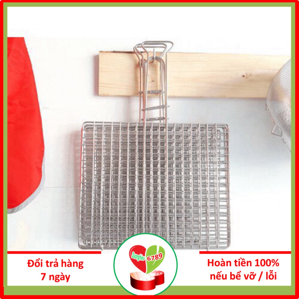 Kẹp Nướng Thịt, Vỉ Inox Nướng Chả, Cá Loại Dày Dặn