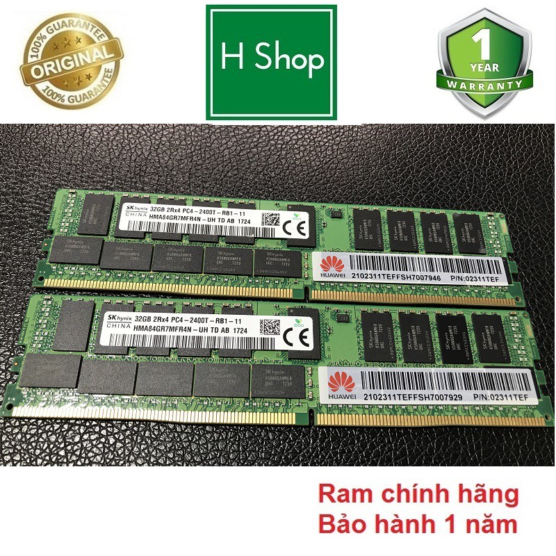 Ram Server DDR4 32GB, 16GB hoặc 8GB ECC REG bus 2933, 2666, 2400 hoặc 2133 tháo máy chính hãng, bảo hành 1 năm
