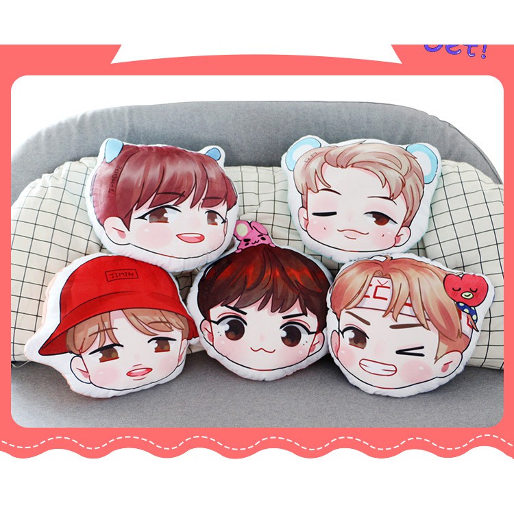 gối chibi BTS, gối mặt tròn BTS