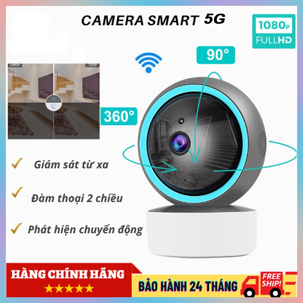 Camera IP Wifi Trong Nhà Xoay 360 độ V380 Đàm Thoại 2 Chiều, dễ lắp đặt, dễ sử dụng, hình ảnh rõ nét bảo hành 12 Tháng