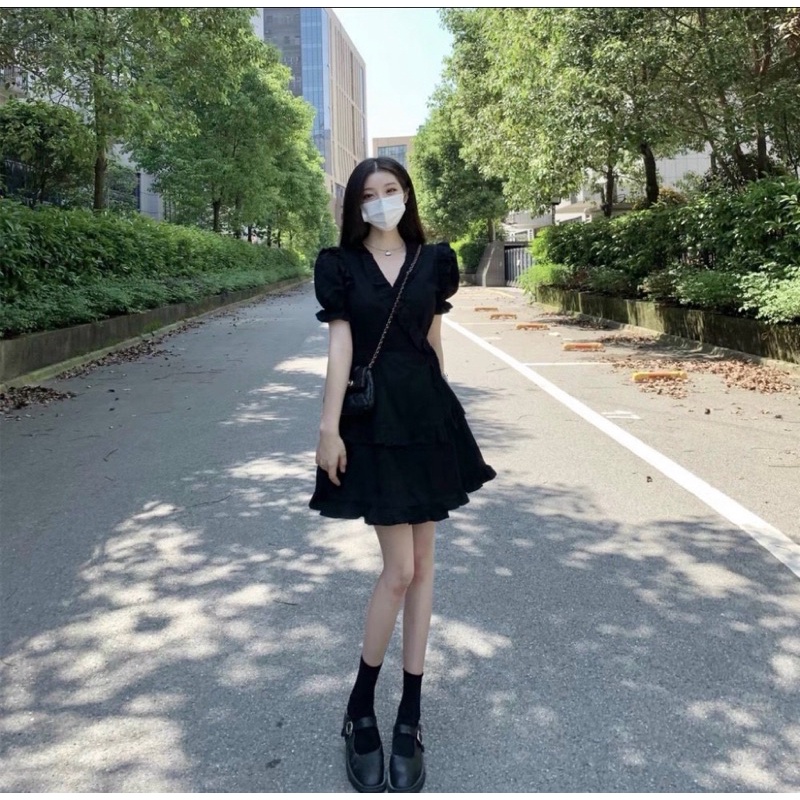 Đầm bèo cổ V big size dành cho khách ngoại cỡ từ 60-90 ký