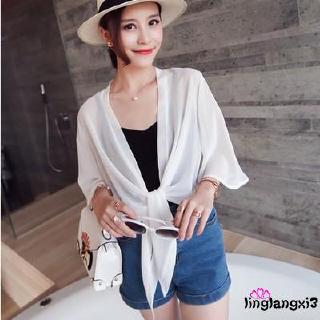 Áo khoác voan dáng lửng đi biển thời trang cho nữ