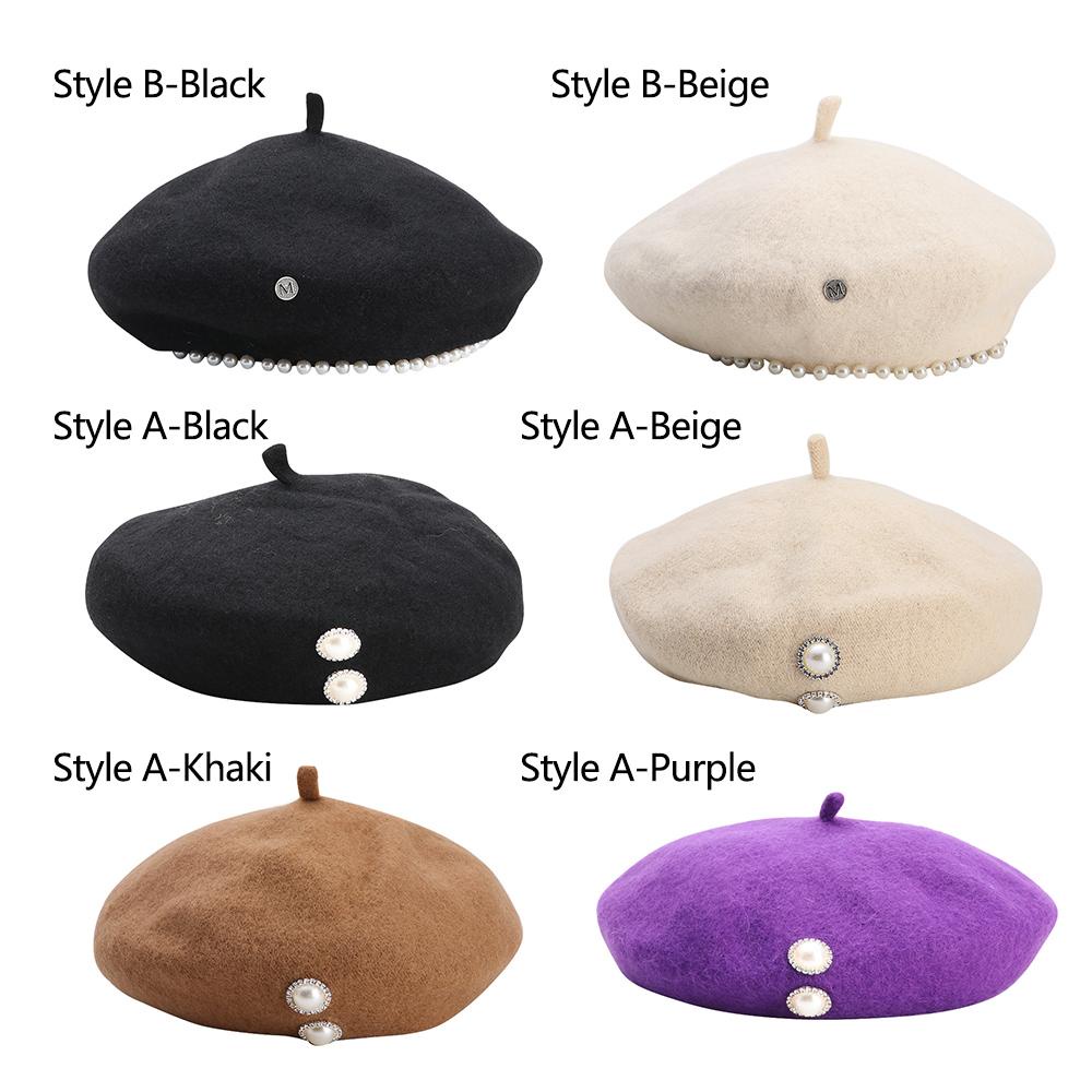 Nón Beret Len Màu Sắc Đơn Giản Thời Trang Thu Đông Cho Nam