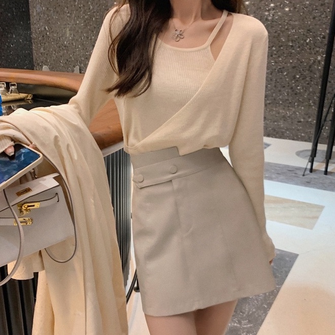 Áo dệt kim tay dài phong cách Hàn Quốc cho nữ