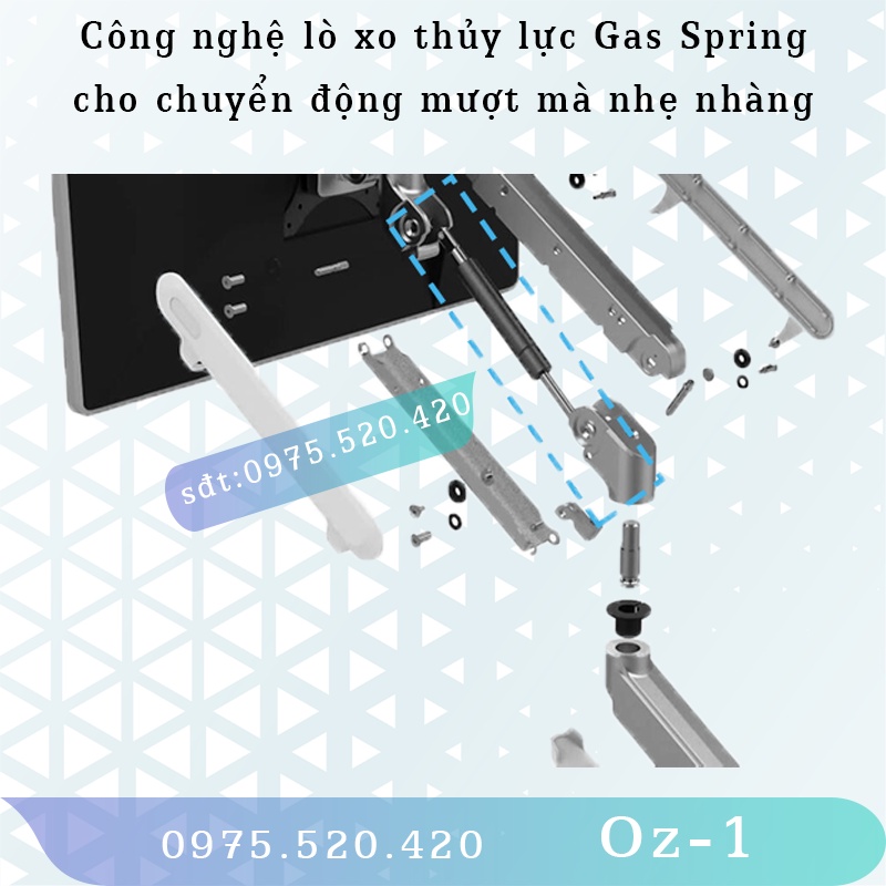 Oz-1 Giá treo màn hình máy tính - Hợp kim nhôm - Lò xo thủy lực - Giá đỡ/ Tay Arm màn hình [Cao cấp hơn F80]
