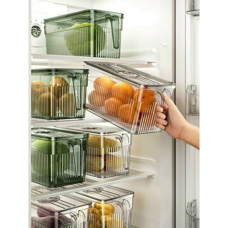 Hộp Bảo Quản Đồ Ăn Tủ Lạnh  5 Lít Tách Nước Có Tay Cầm Có Bộ Đếm Thời Gian Hiện Đại