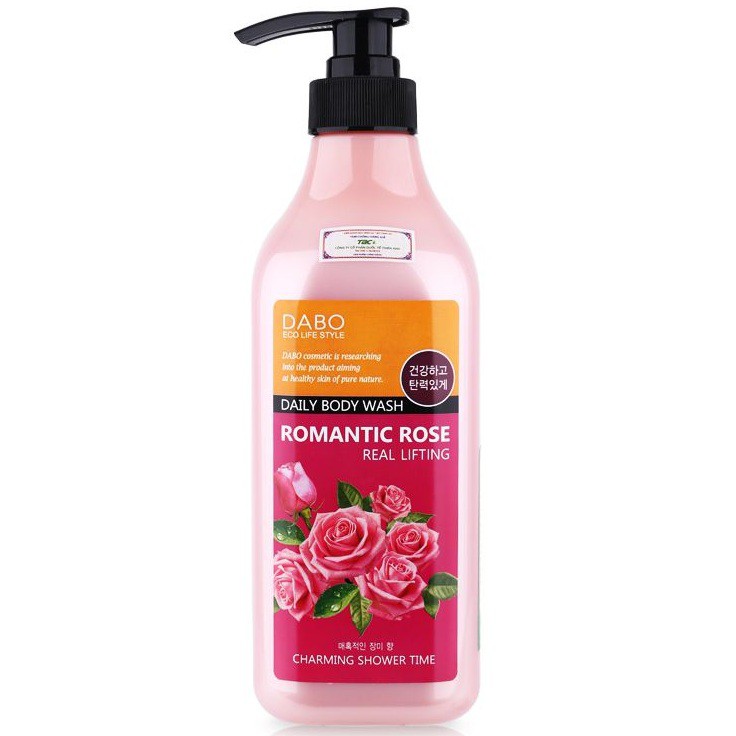 Sữa tắm Dabo Rose Hàn Quốc 750ml/Chai Hàn quốc Hoa hồng trắng da, sạch nhờn dưỡng ẩm cao cấp