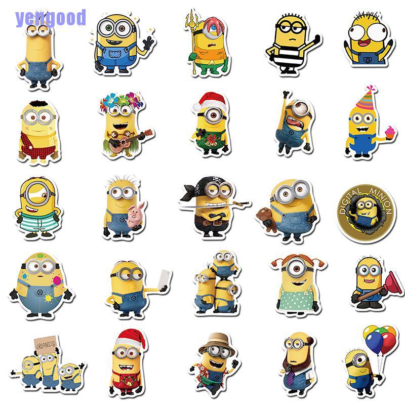 Set 50 miếng dán Minions ngộ nghĩnh trang trí điện thoại