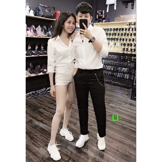 Áo sơ mi lụa nam nữ trơn cao cấp hàng cực đẹp