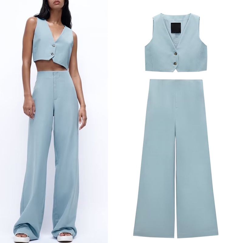 Made in Morocco - Bộ Zara Áo Sát Nách + Quần Dài Ống Rộng BN3640
