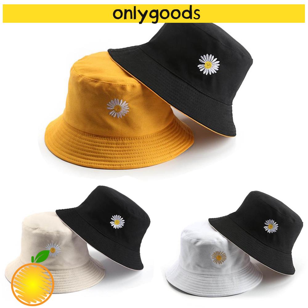 🎉ONLY🎉 Fashion Double-Sided Bucket Hat Women Men Sun Hat Daisies Fisherman Cap Outdoor Sunscreen Summer Casual Cotton Foldable