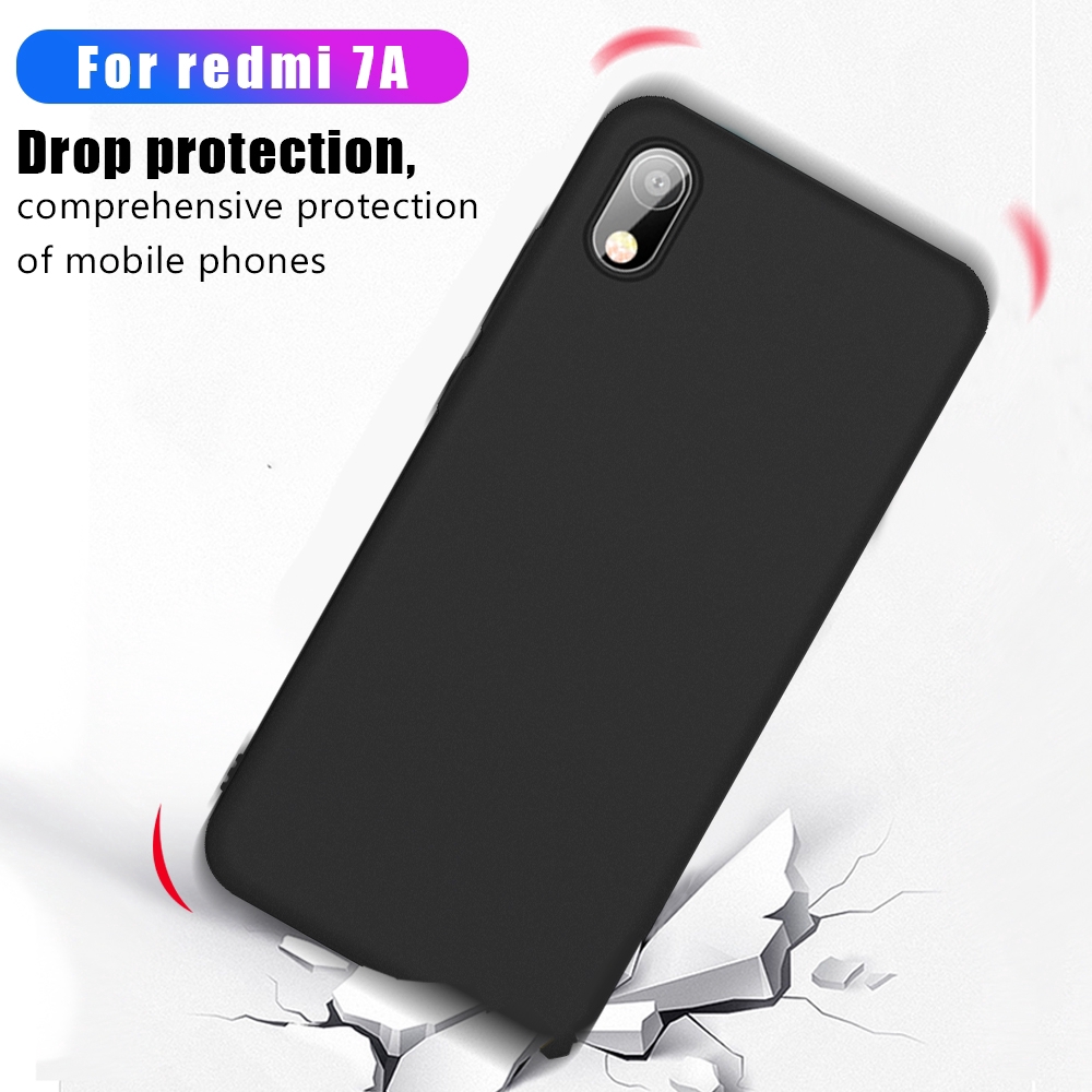 Ốp điện thoại TPU + silicon mềm màu đen nhám thời trang cho Xiaomi Redmi Note 8 7 5 Pro 5 Plus 8A 6A 5A K20