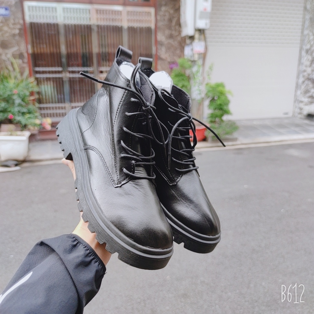Giày Bốt ulzzang, bốt chiến binh cổ chun siêu hot- 1 màu đen | BigBuy360 - bigbuy360.vn