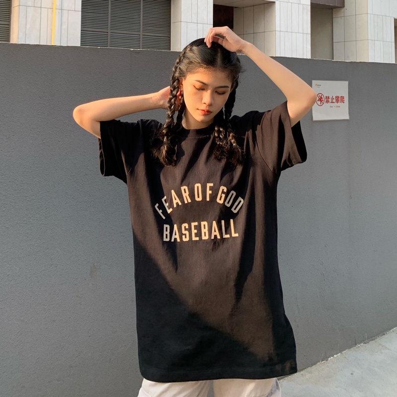 Áo thun tay lỡ FEAR OF GOD FOG Baseball unisex phông form rộng TLS oversize chất liệu cotton thời trang nam nữ