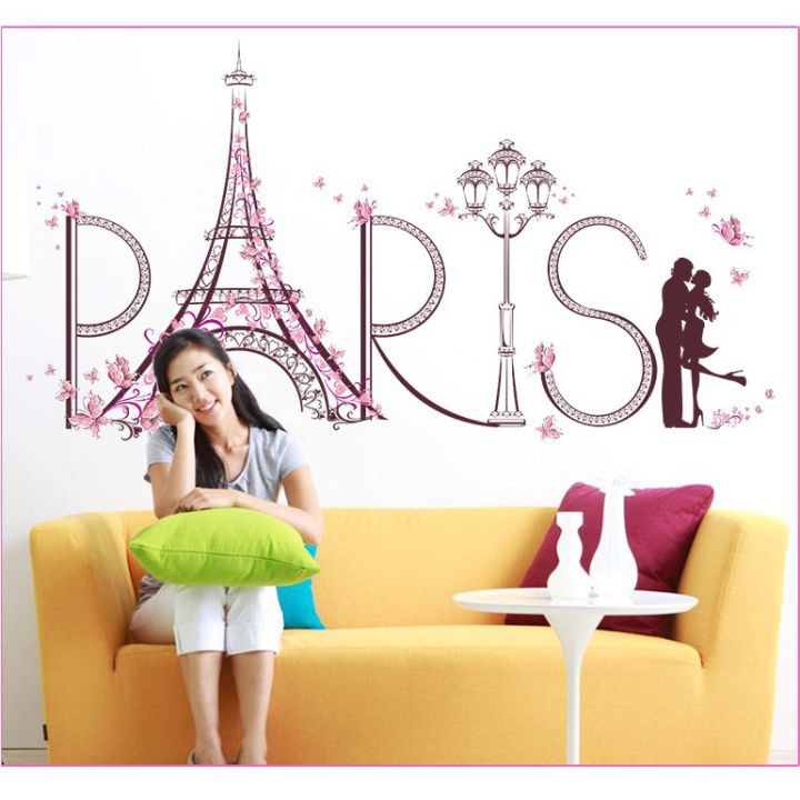 Decal dán tường Paris tình yêu - MSP: DKN045