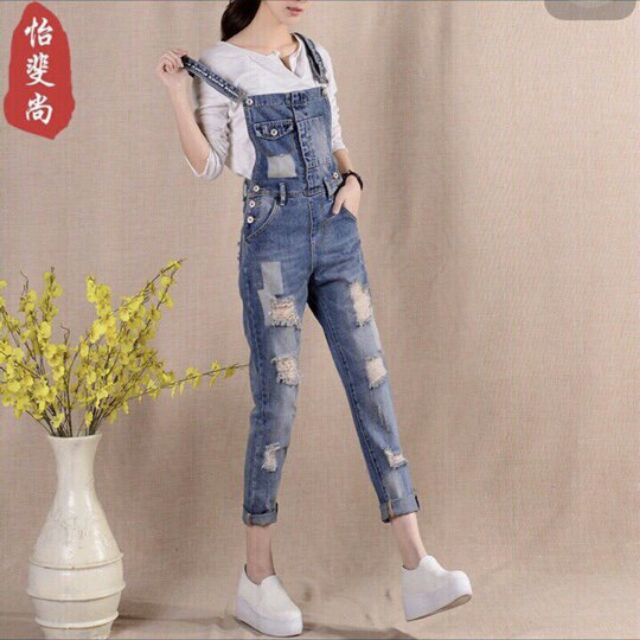 chuyên sỉ: quần yếm rách kiểu thời trang xuất dư | BigBuy360 - bigbuy360.vn
