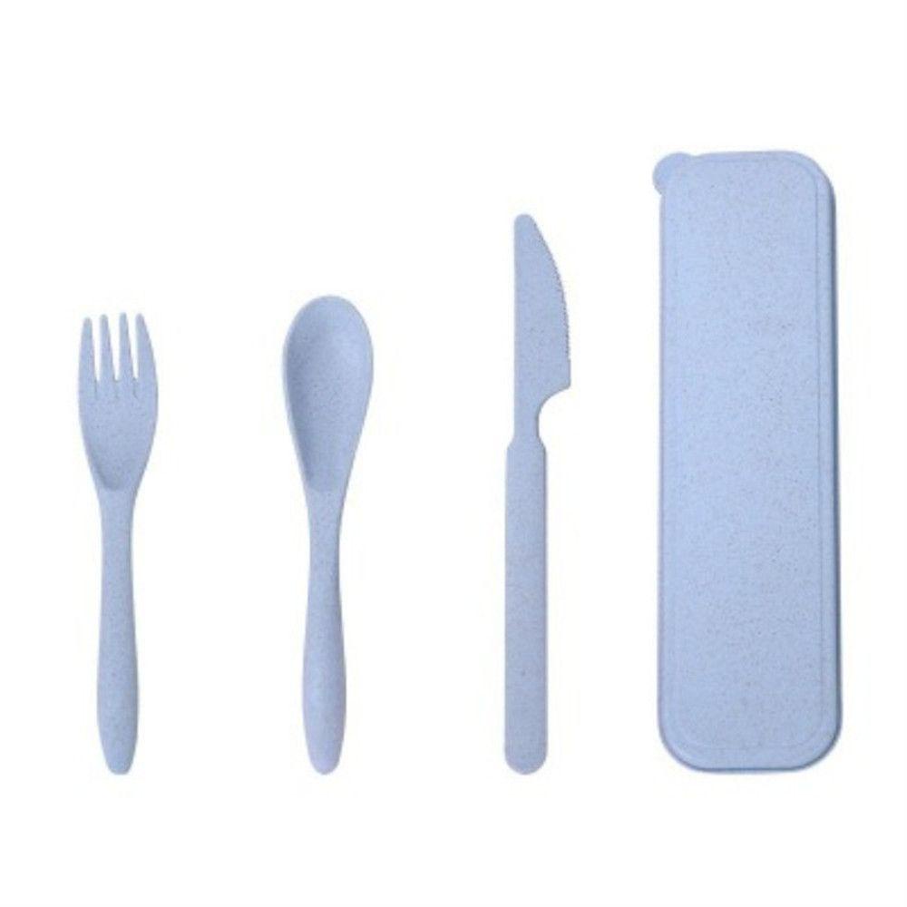 Set 3 Muỗng Nĩa Bằng Chất Liệu Rơm Lúa Mì Thân Thiện Với Môi Trường Dành