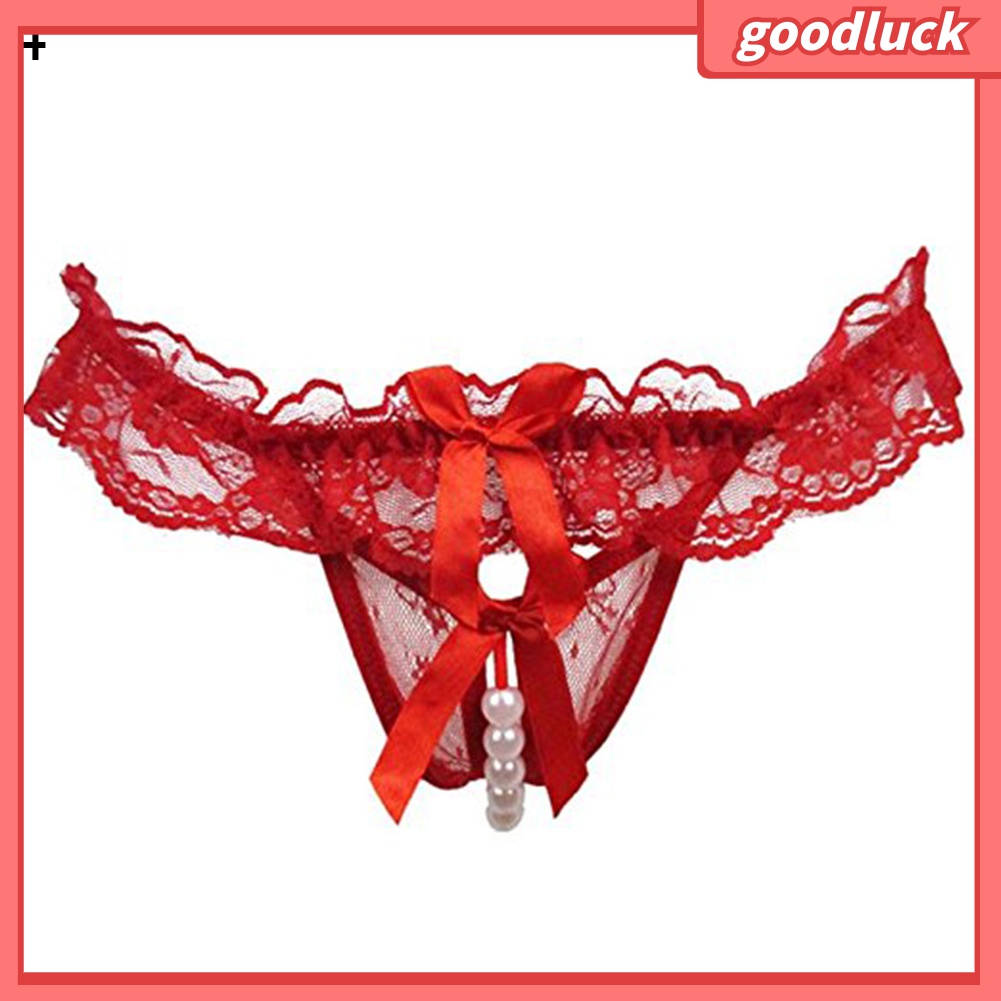 Quần Lót Lọt Khe Phối Ren Và Hạt Gợi Cảm Cho Nữ
