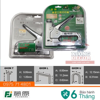 Súng bắn ghim cơ đa năng 3 loại Chính hãng Fujiwara