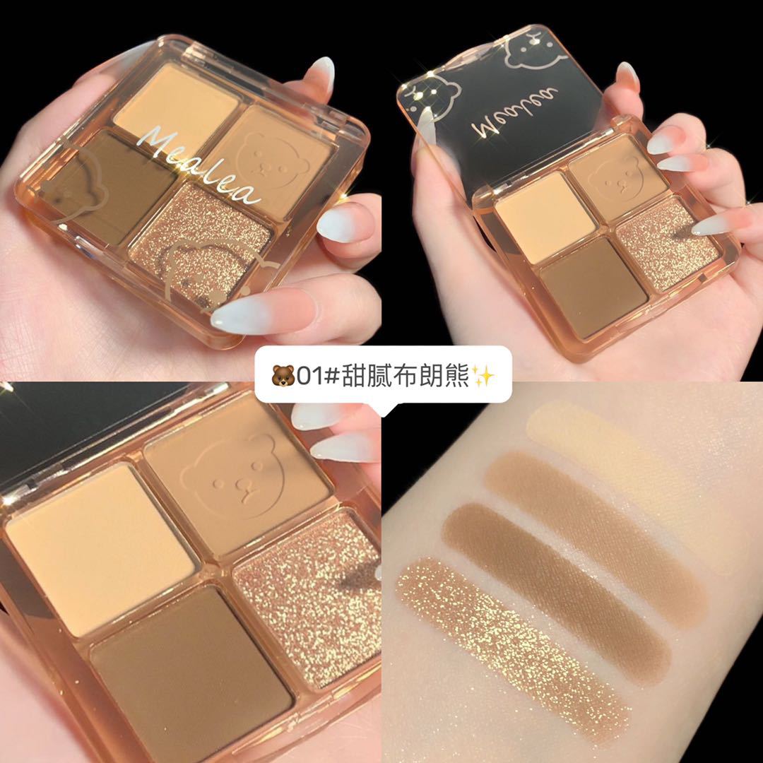 [Hàng mới về] Bảng Phấn Mắt Bốn Màu Ánh Ngọc Trai/Nhung Mịn Trang Điểm Phong Cách Dễ Thương | BigBuy360 - bigbuy360.vn