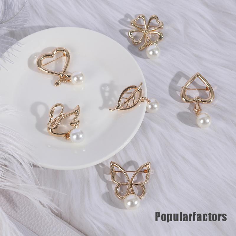 Ghim cài áo đính ngọc trai nhân tạo thời trang tùy chọn kiểu dáng