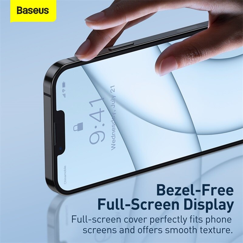 BASEUS Set 2 kính cường lực siêu mỏng 0.3mm bảo vệ màn hình cho iPhone 13 Pro 13 Max