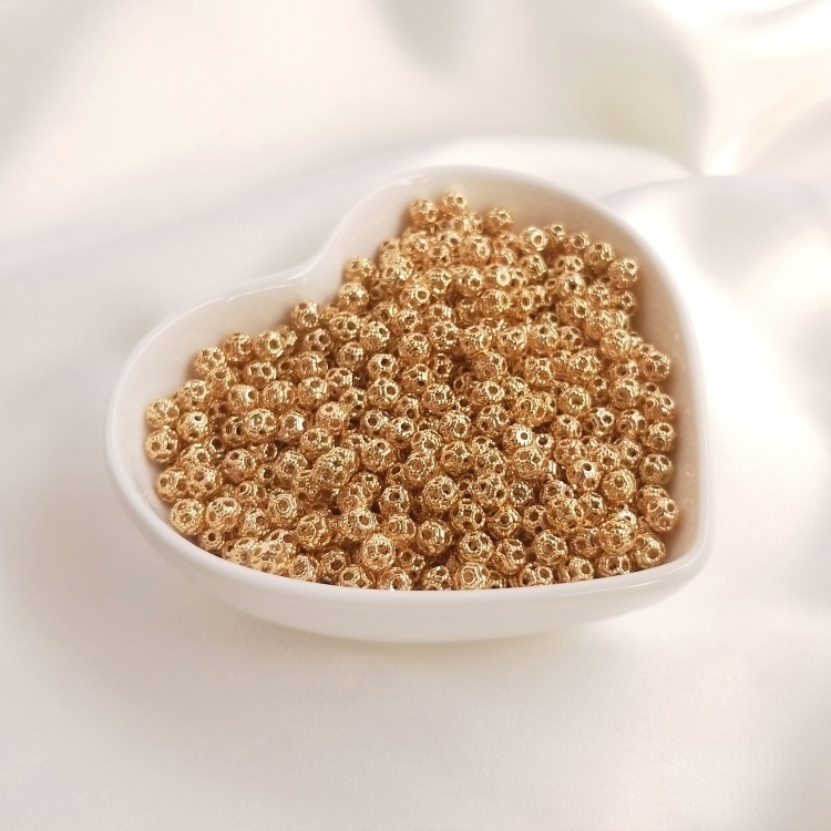 Bộ 20 Hạt Đồng Mạ Vàng 14K Làm Trang Sức Thủ Công DIY