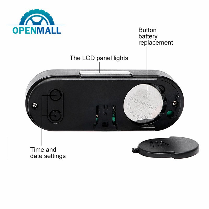 Đồng hồ nhiệt kế kỹ thuật số tích hợp đèn led tiện dụng cho xe hơi