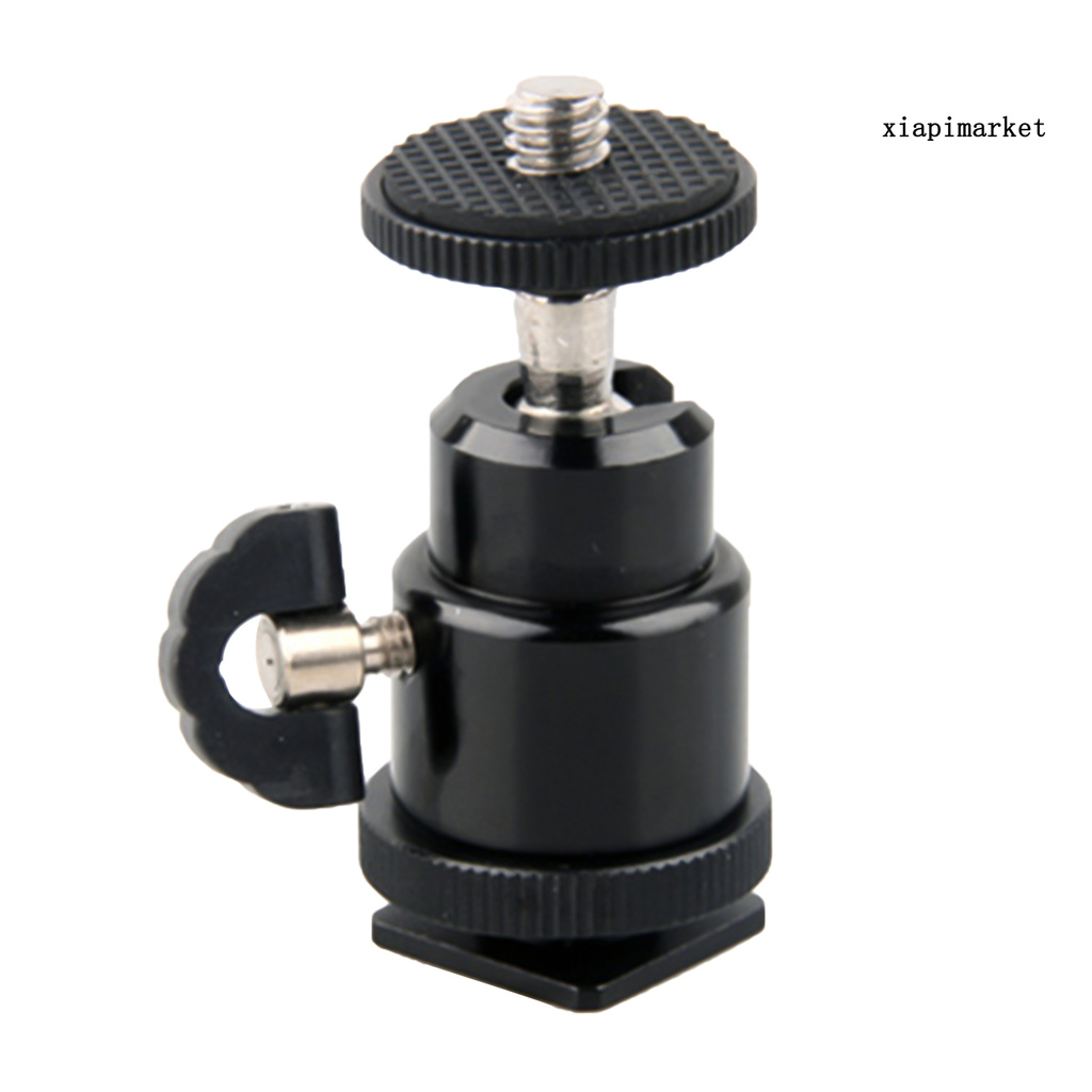 XIA| Standard 1/4 Screw Port Ball Head Convenient Panoramic Metal 360 Degree Swivel Tripod Adapter for Camera