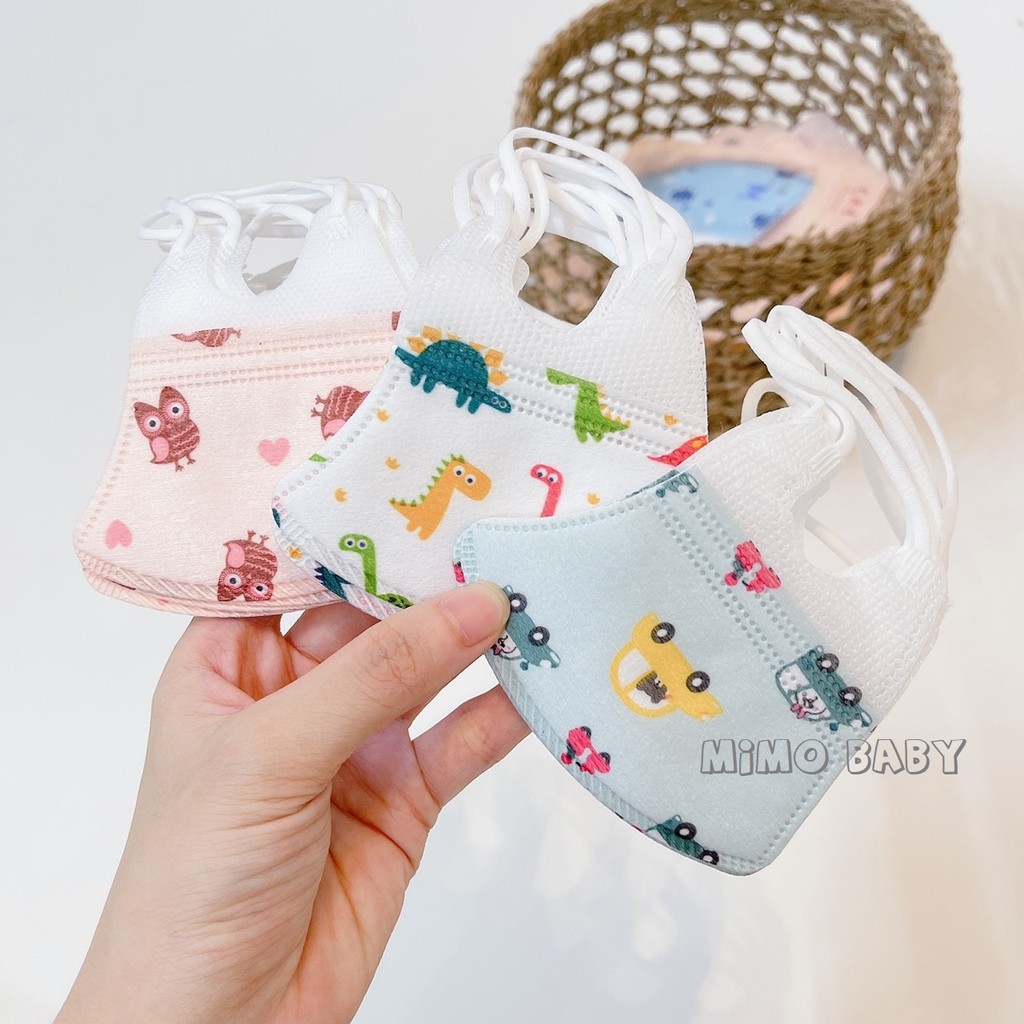 Set 5 khẩu trang 3D 3 lớp chống bụi Mimo baby cho bé từ 3 tháng tới 5 tuổi | BigBuy360 - bigbuy360.vn