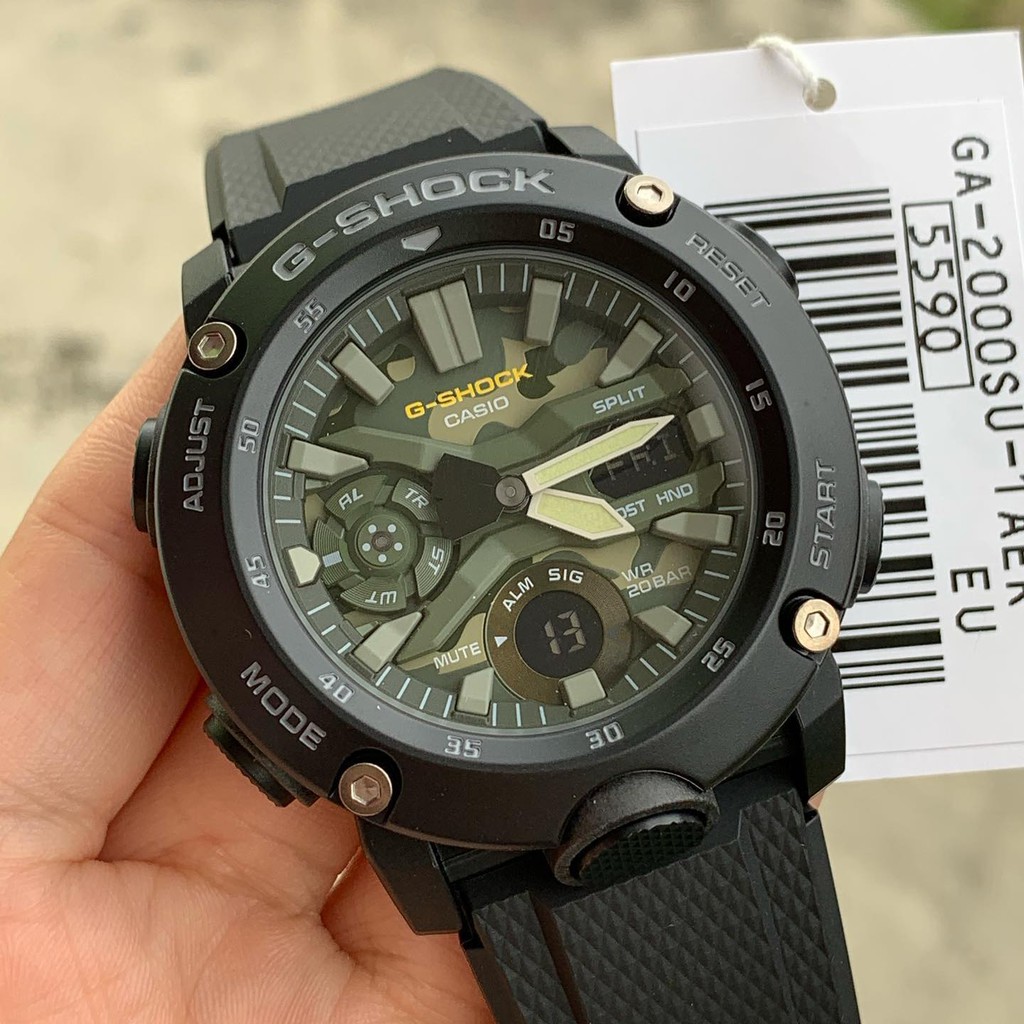 Đồng Hồ Nam Casio G-Shock GA-2000SU-1ADR Chính Hãng - Dây Nhựa | G-Shock GA-2000SU-1A Carbon Core