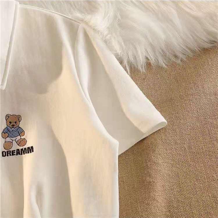 Áo Thun Nữ Ngắn Tay In Hình Gấu Dễ Thương