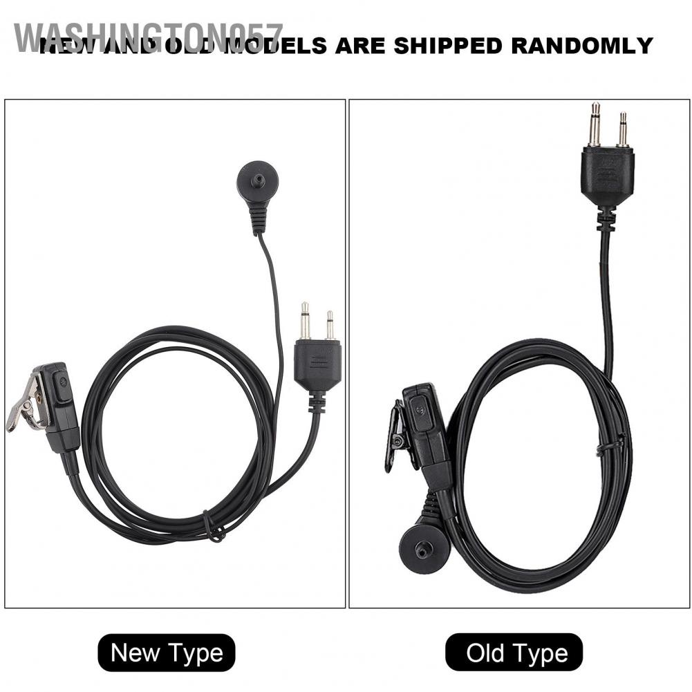 Washington057 2 Pin Acoustic Tube Headset Earphone PTT MIC for Icom 2-pin Models Walkie Talkies