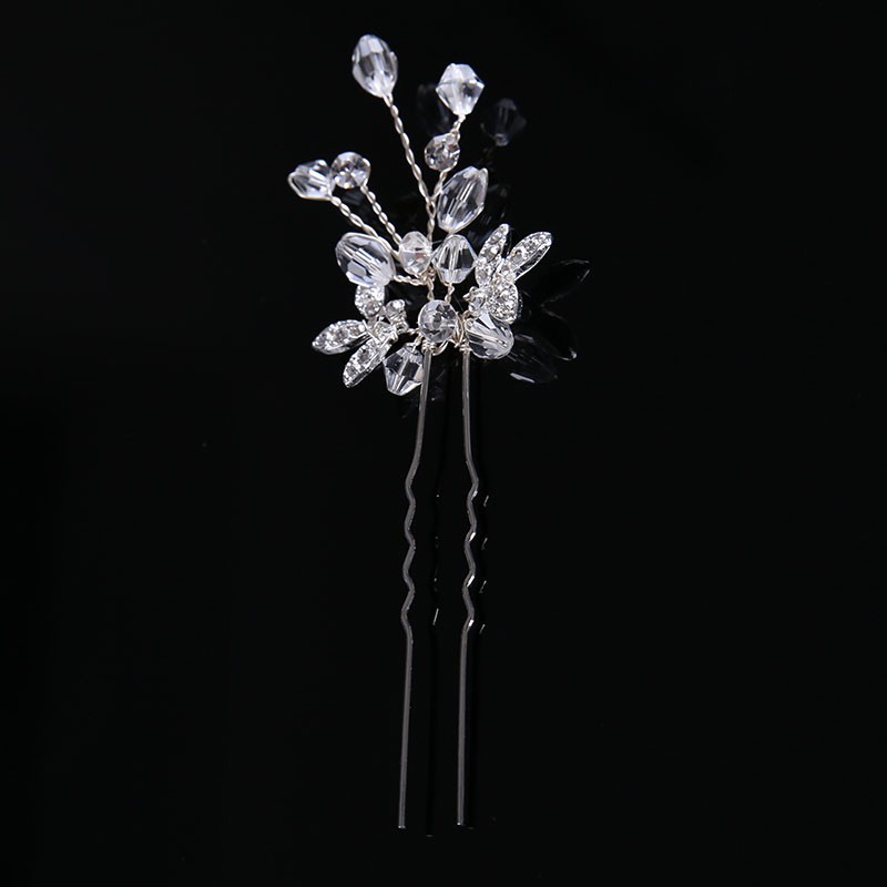 Kẹp tóc hình lá đính đá lấp lánh cho phái nữ