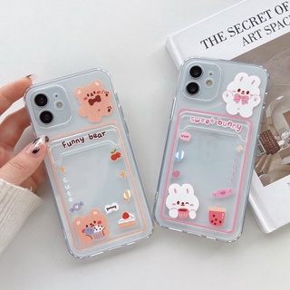 Ốp Điện Thoại Dẻo Trong Suốt Kèm Ngăn Đựng Thẻ Cho Xiaomi Redmi 9T 10 10C 9A 9C Redmi Note 11 10 10s 9 9s 8Pro Poco M3 X3 NFC Chống Sốc