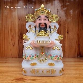 Tượng ông thần tiền ( thần phát ) đá 10in cao 25 cm