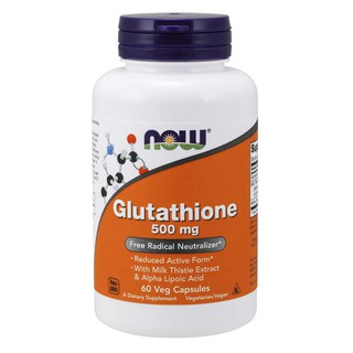 Viên trắng da Now Now Glutathione 500mg 60v L-Glutathione White Glutathione Reduced Jarrow S-Acetyl 60v 120v