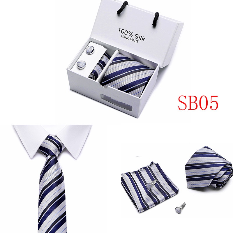 Bộ 4 Món Cà Vạt Họa Tiết Sọc Thời Trang Cho Nam