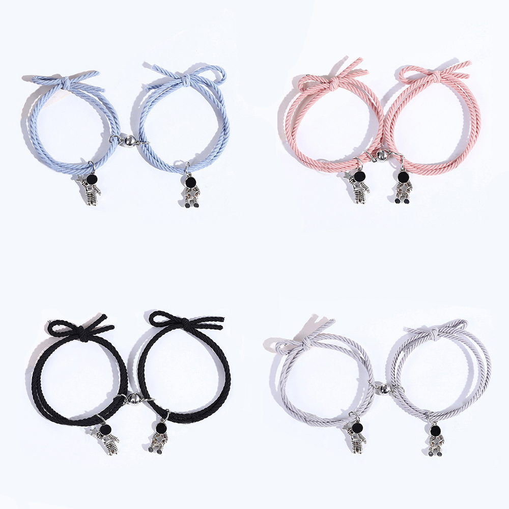 iF YOU 2 Vòng đeo tay bện dây có nam châm cho nam và nữ