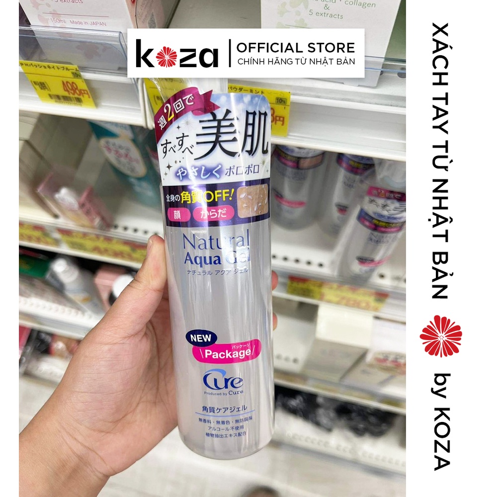 (Mẫu mới) Tẩy da chết Cure Natural Aqua Gel 250ml Koza Shop , Tẩy da chết Tẩy Tế Bào Chết Cure nội địa Nhật