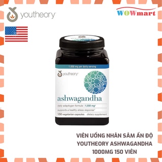 Viên uống nhân sâm Ấn Độ Youtheory Ashwagandha 1000mg 150 viên