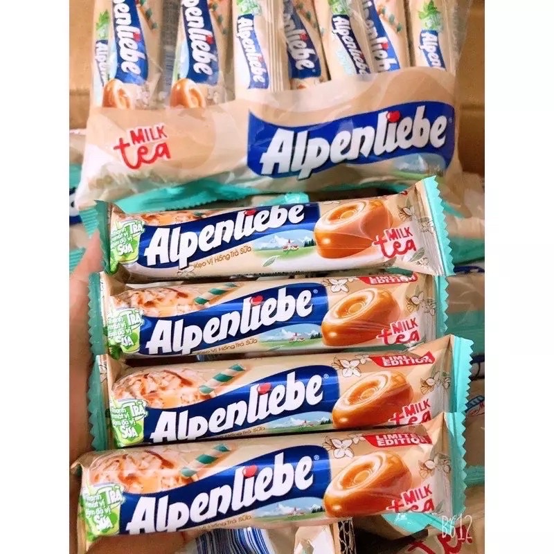 Kẹo Alpenliebe đủ vị thỏi 9 viên (xoài nhân muối ớt / dâu / bạc hà sô cô la / hồng trà sữa / nho và nhiều vị khác)