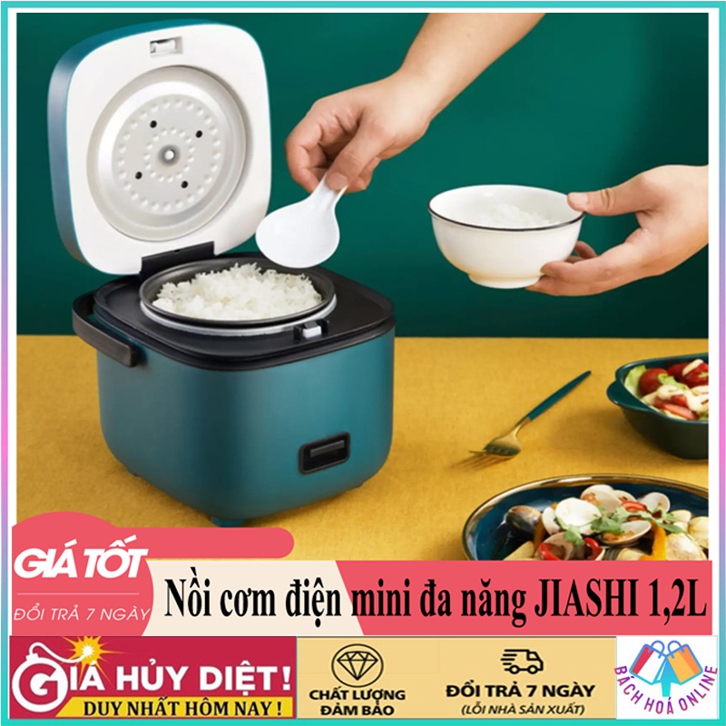 Nồi cơm điện mini đa năng 1.2Lit cho 1 đến 2 người, Công suất 200W, Lòng nồi chống dính, Cơm chín cực nhanh